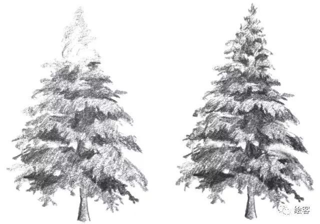 6-12岁儿童风景速写课程入门网课,风景速写临摹图片高清树和房子