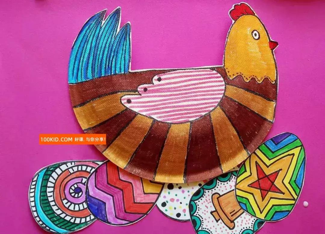 怎样画母鸡下蛋,儿童画画母鸡下蛋创意绘画