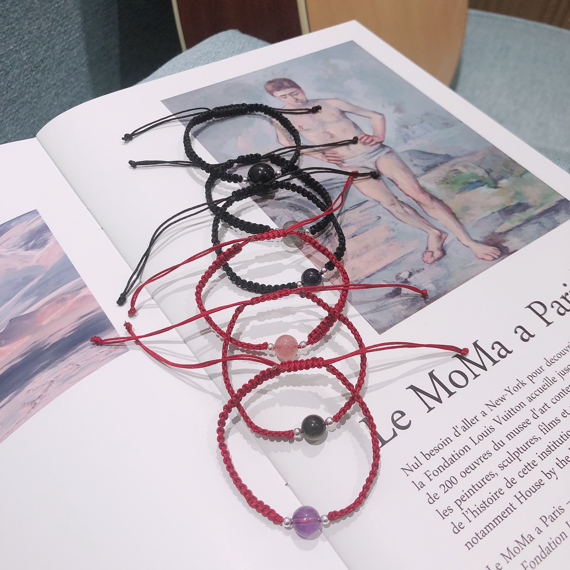 棉麻绳编织手链教程,情侣手链单绳