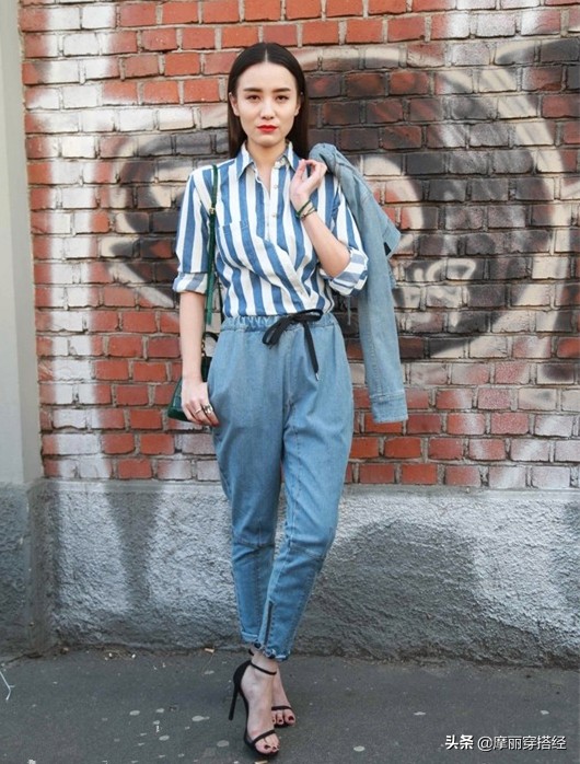 束脚哈伦裤搭配什么上衣最显质感,收腿哈伦裤配什么上衣好看