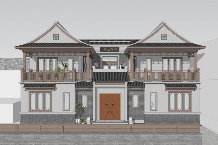 三层新中式别墅全套设计图纸,新中式合院别墅户型图纸