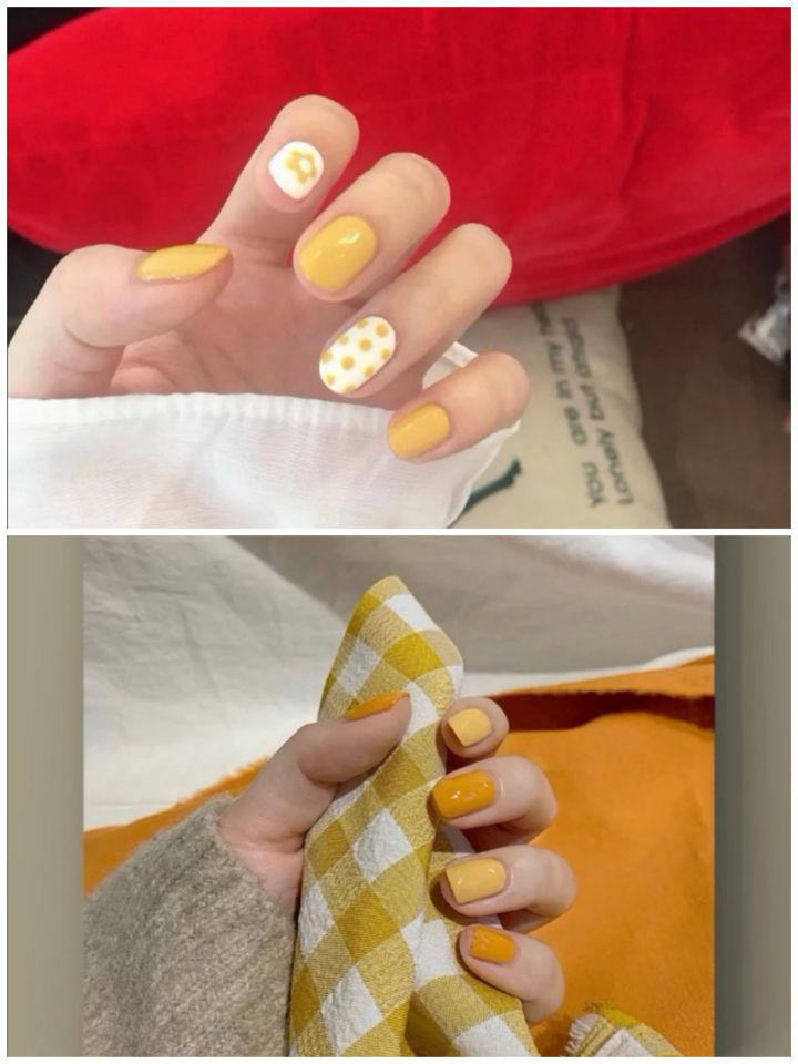 黄色美甲图片简称“黄片”