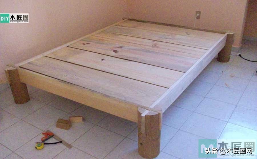 实木木床制作全过程,木工制作北欧实木床制作全过程