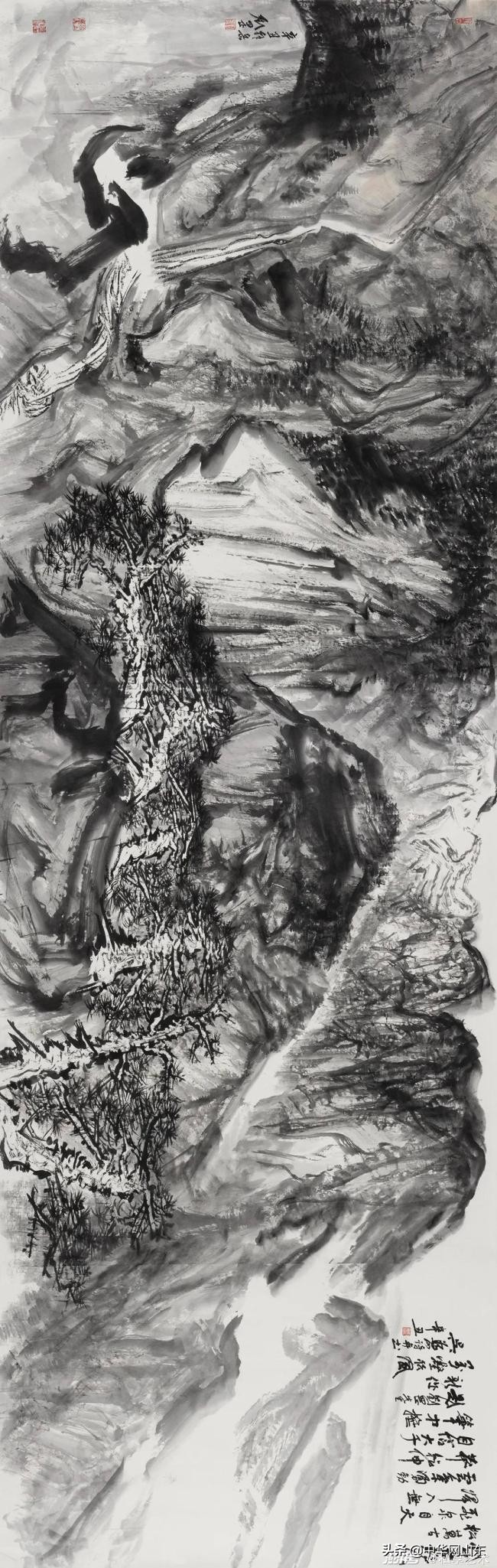 刘罡画作,泰山顶级水墨山水画