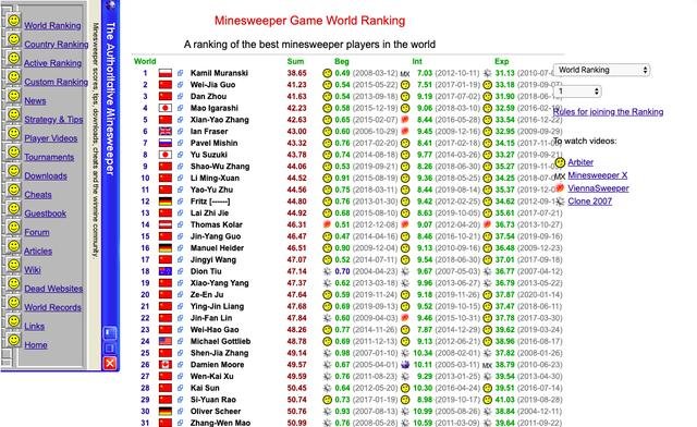 扫雷游戏世界排行榜有奖吗,扫雷世界排名100强
