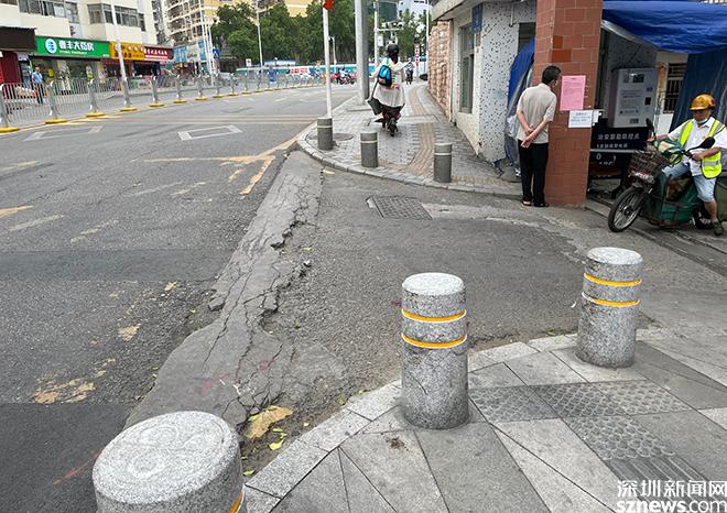 民生盐田丨网友反映水泥减速带损坏严重相关部门及时修复