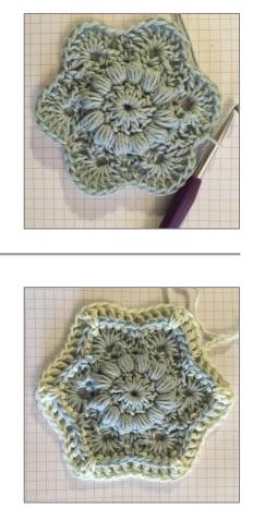 好看的圆形钩花,六边形钩针单元花大全