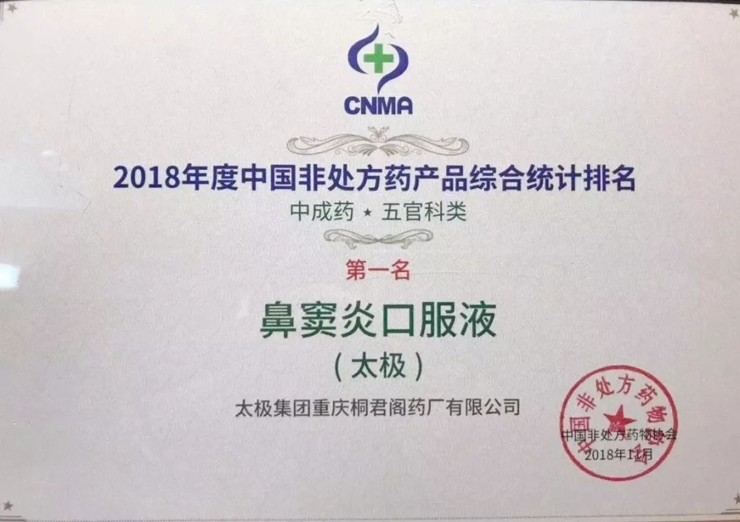 2018中国非处方药品牌榜发布
