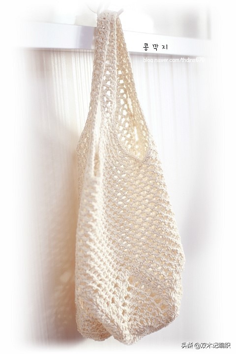 钩针网格购物袋图解,菠萝花钩针蛋袋