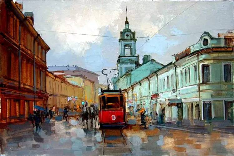 油画风景画氛围感,欧洲城市风景油画