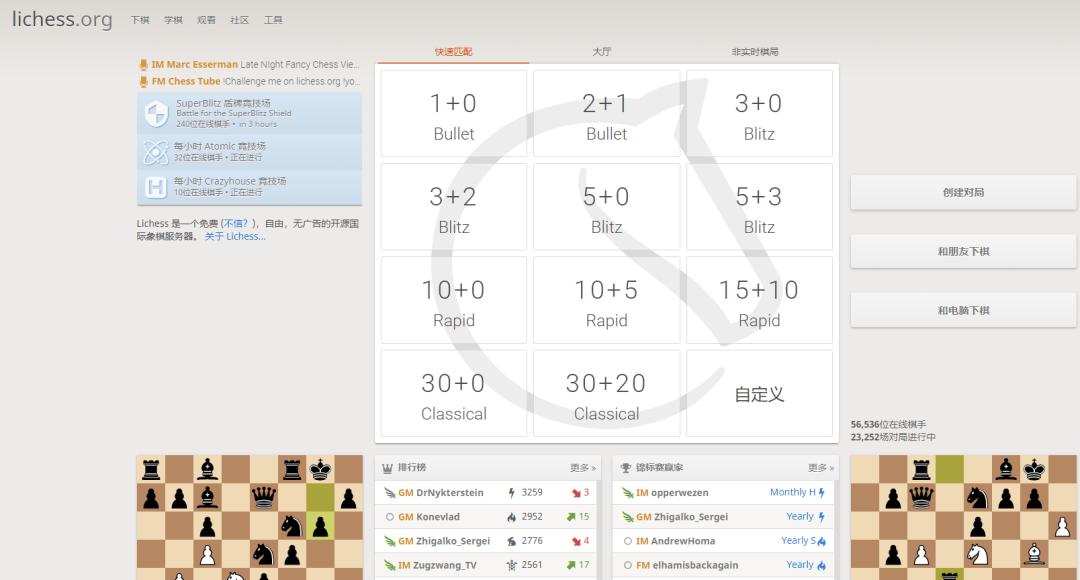国际象棋界常用的那些网站