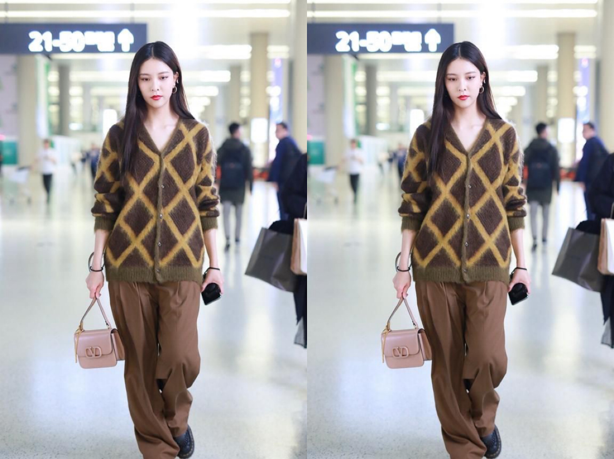 冬款慵懒套头大v领毛衣怎么搭配,内搭推荐冬v领显瘦厚毛衣