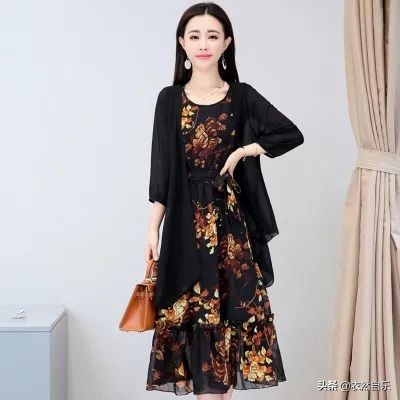 妈妈装夏季雪纺衫短袖搭配,雪纺衫妈妈装气质款