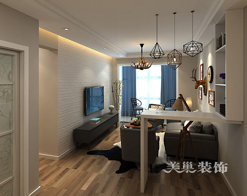 美巢郑州恒大御景湾装修效果图95平宜居风户型,能住三代5口人