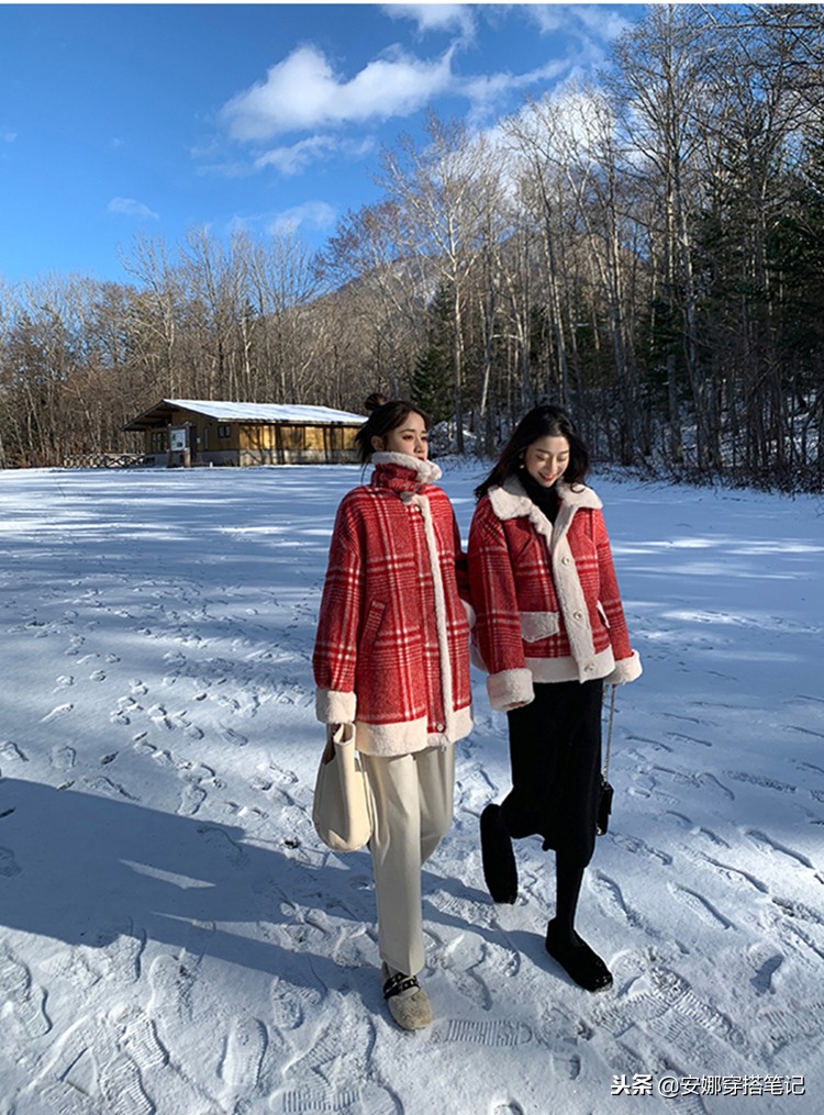 本命年红色大衣小个子女穿搭,本命年红色衣服高级穿搭