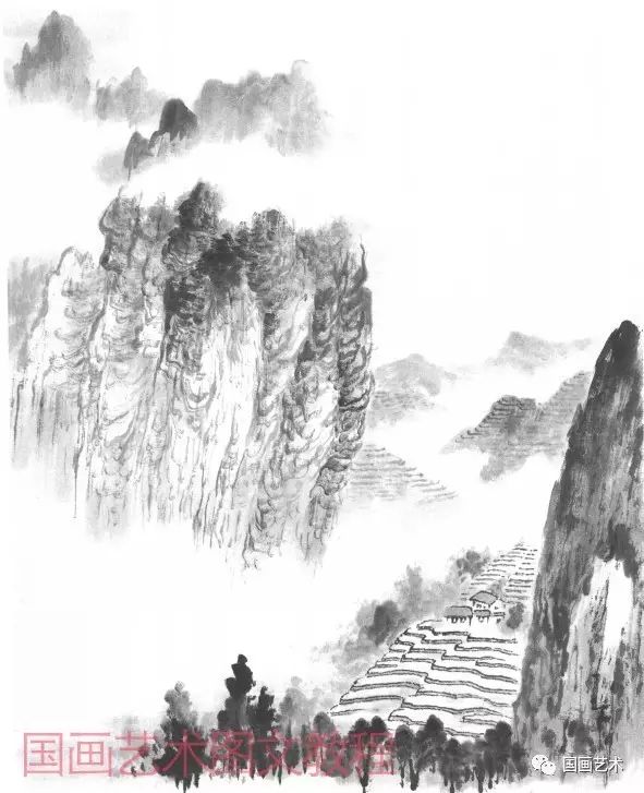 山水画基础技法分享,师恩钊泼墨山水画技法视频