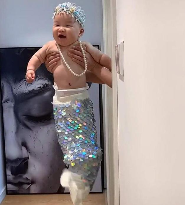 美人鱼婴儿装自制,儿童美人鱼道具