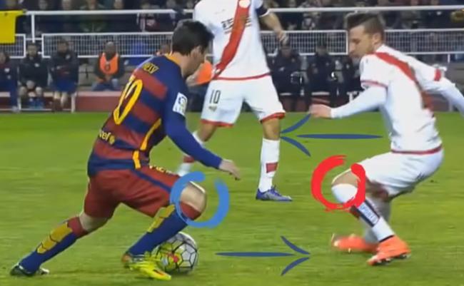 梅西过人晃倒,瓜迪奥拉梅西犯罪式过人