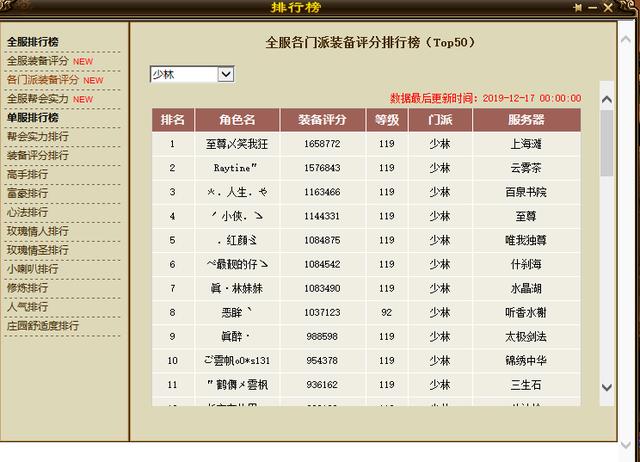 天龙八部全服第一武当,天龙八部经典69卡级门派推荐