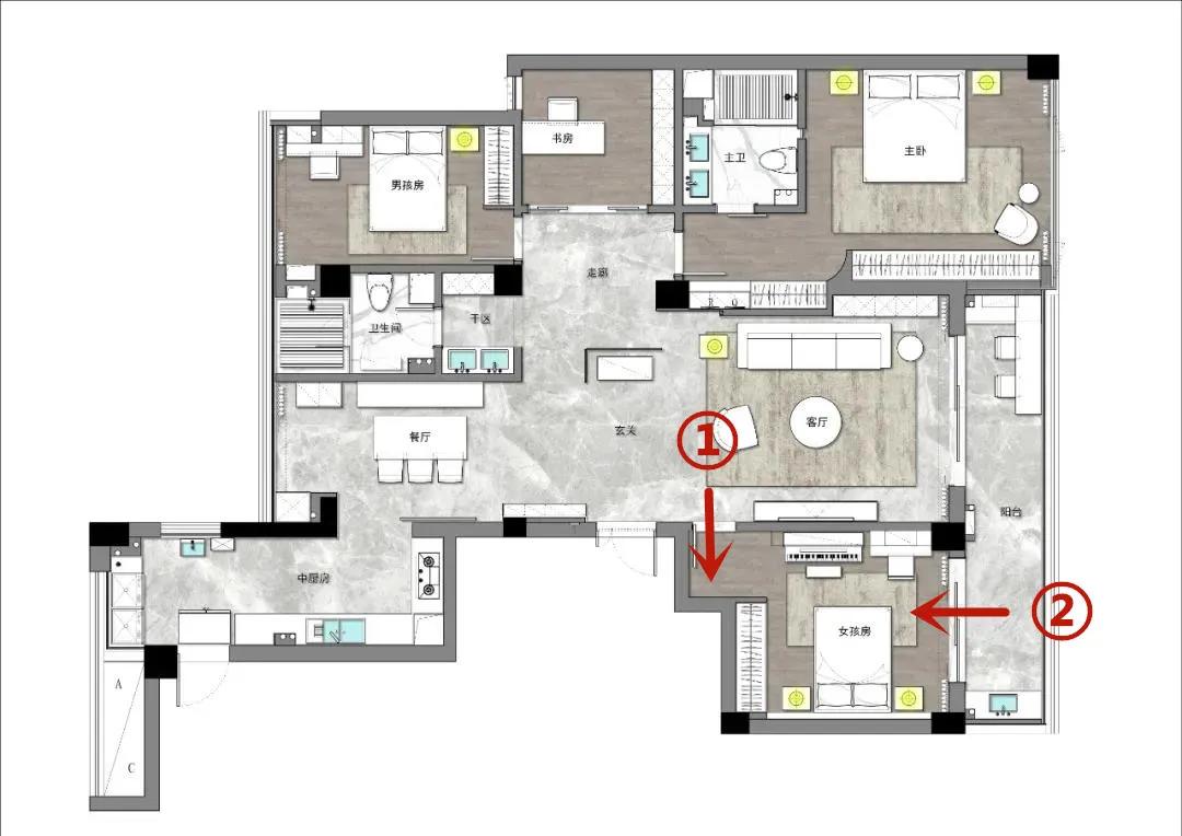 180平大平层轻奢5室两厅三卫装修,180平大平层2000一平的装修效果