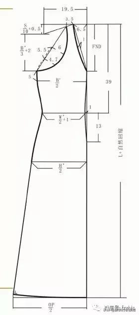 女装连衣裙服装制版,高腰褶皱a字吊带连衣裙女装