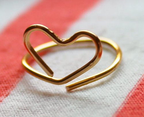diy一对心形银戒指,怎么用一根线做简单的戒指