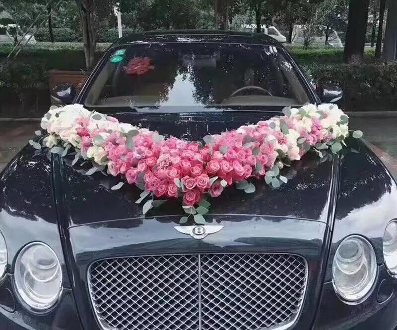 头车婚车装饰鲜花样式,婚车头车装饰图片大全