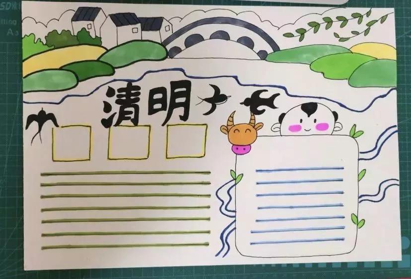 清明节文学常识手抄报内容,清明节的来历习俗诗歌手抄报