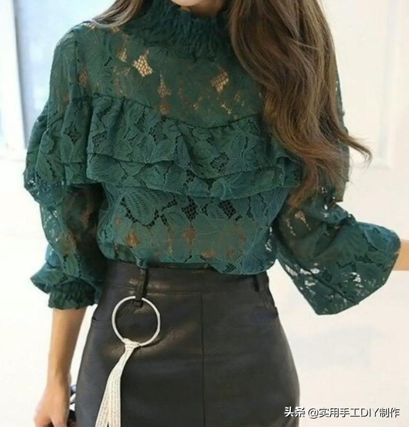 布艺裙子作品,手工蕾丝花边上衣