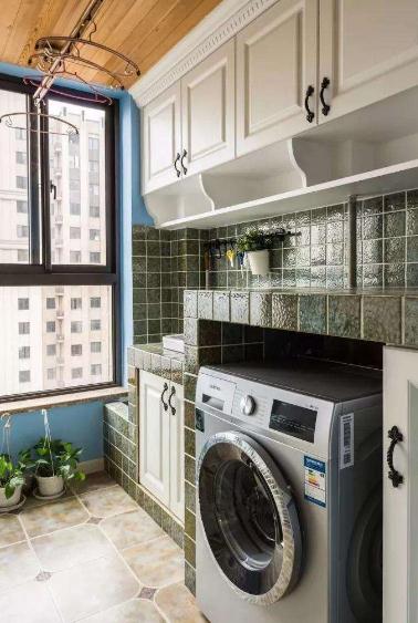 洗衣房增加洗衣机和洗拖把池,卫生间设计洗衣房拖把池