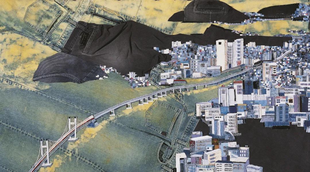 韩国妹子牛仔裤,韩国妹子用牛仔裤作画