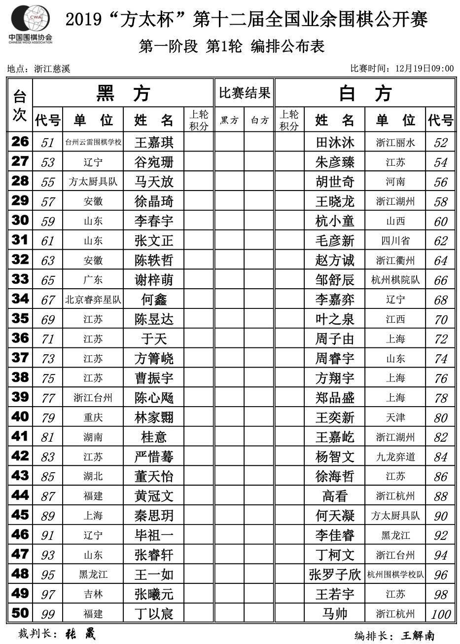 2023方太杯直播,第三十四届全国业余围棋公开赛