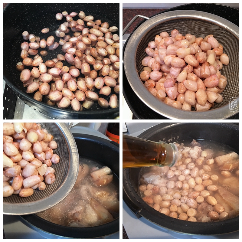 月子炖猪蹄花生米,花生米炖腐竹猪蹄
