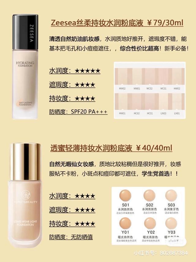 秋冬干皮粉底液,适合干皮不脱妆的粉底液