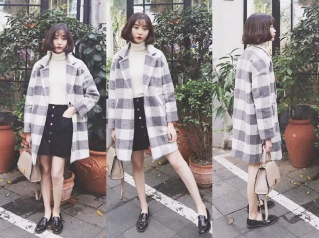 休闲咖色格子大衣怎么搭配裤子,格子大衣搭配什么样的围巾好看