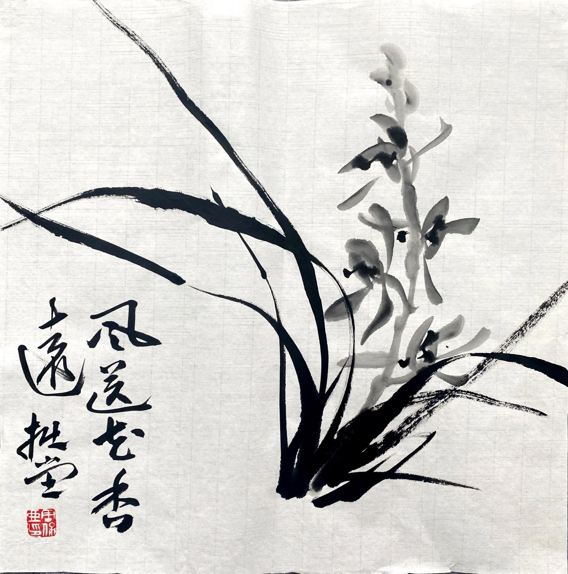 国画写意兰花作品图片欣赏,国画兰花欣赏精品