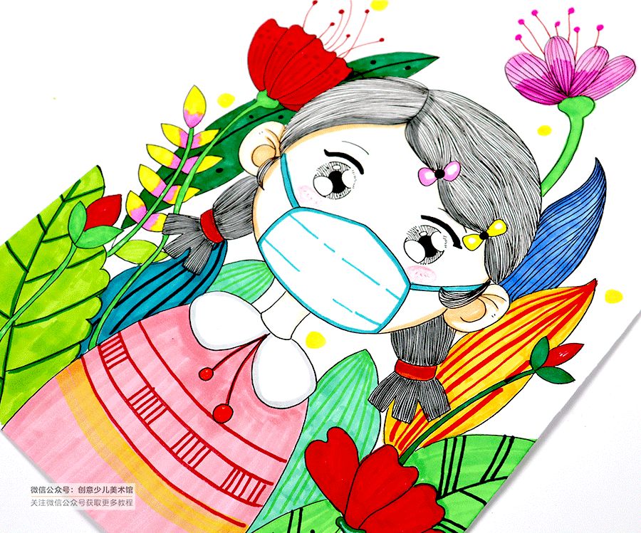 关于疫情的儿童画教程,疫情主题儿童画视频教程