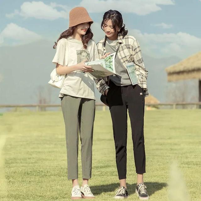 超凉爽的裤子显瘦又百搭,初夏穿搭显瘦中性风裤子