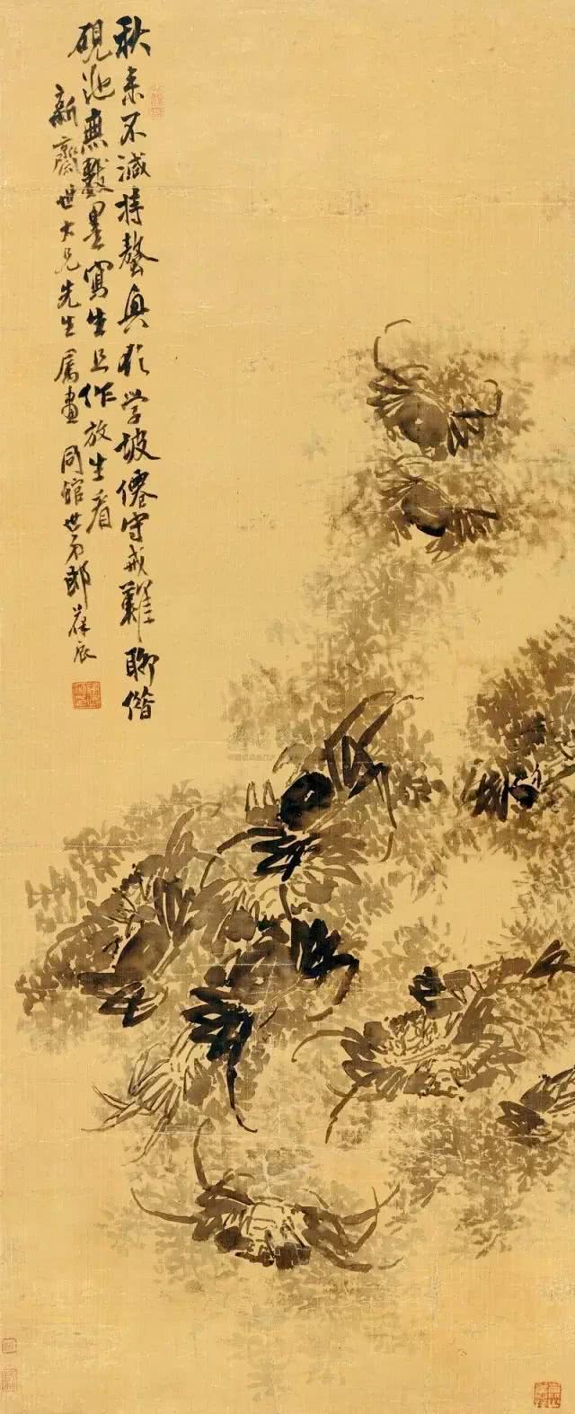 名家笔下的螃蟹诱人极了,中国名家笔下的螃蟹