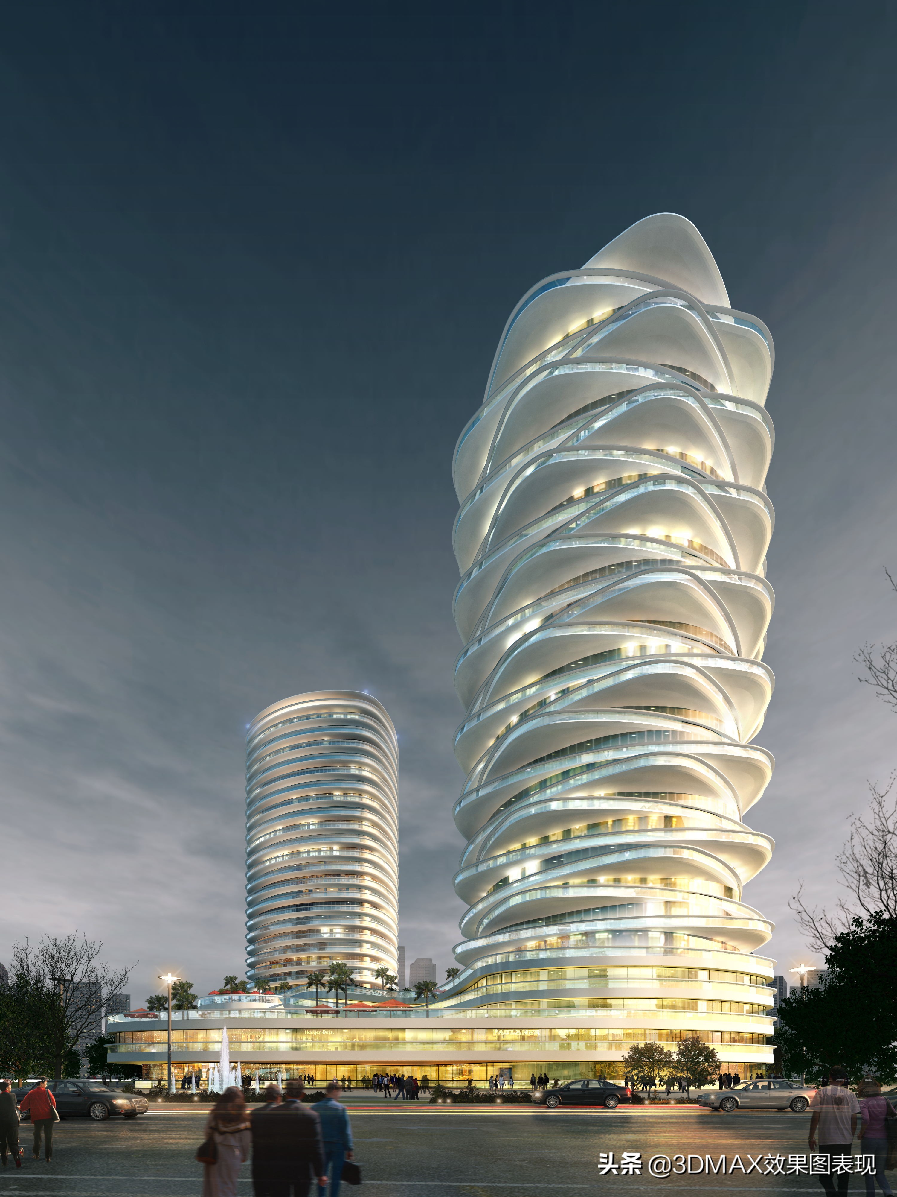 3d室外建筑效果图出图,3d仿古建筑模型效果图