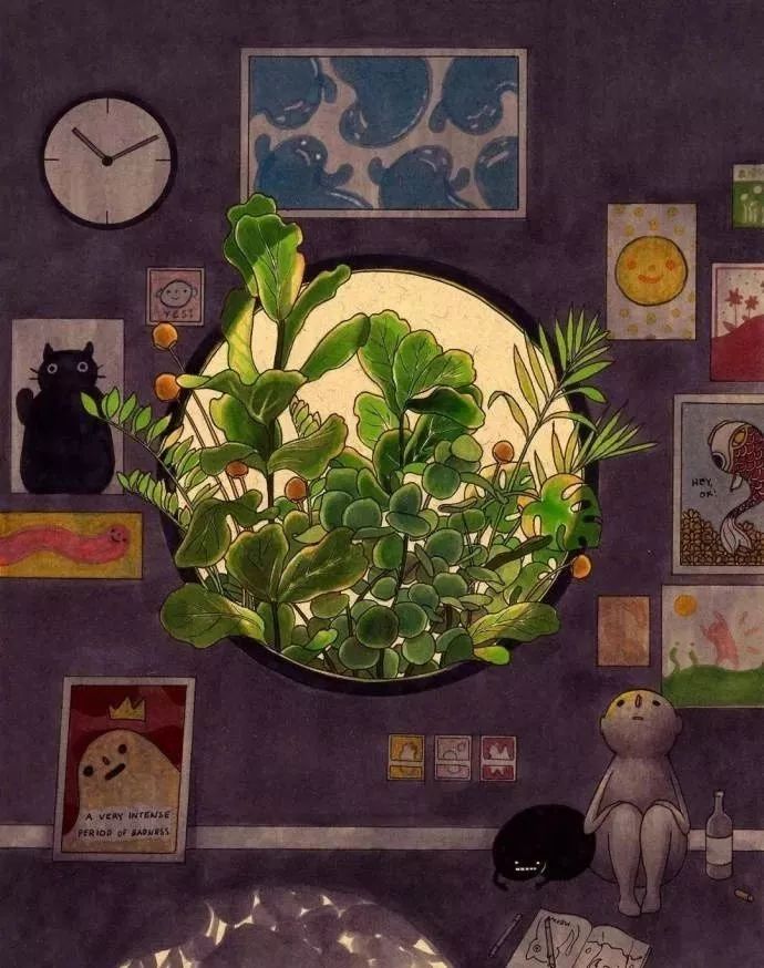 插画人物孤独唯美,插画师笔下的孤独