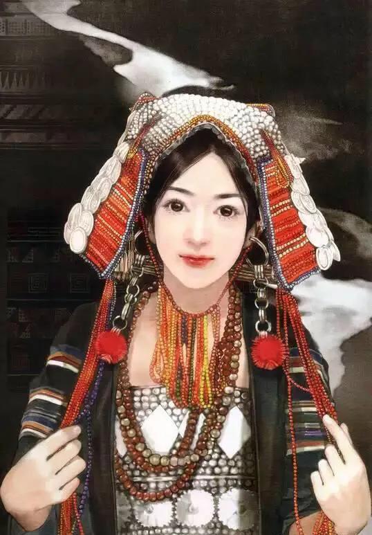 五十六个民族五十六枝花画,五十六个民族人物画高难度