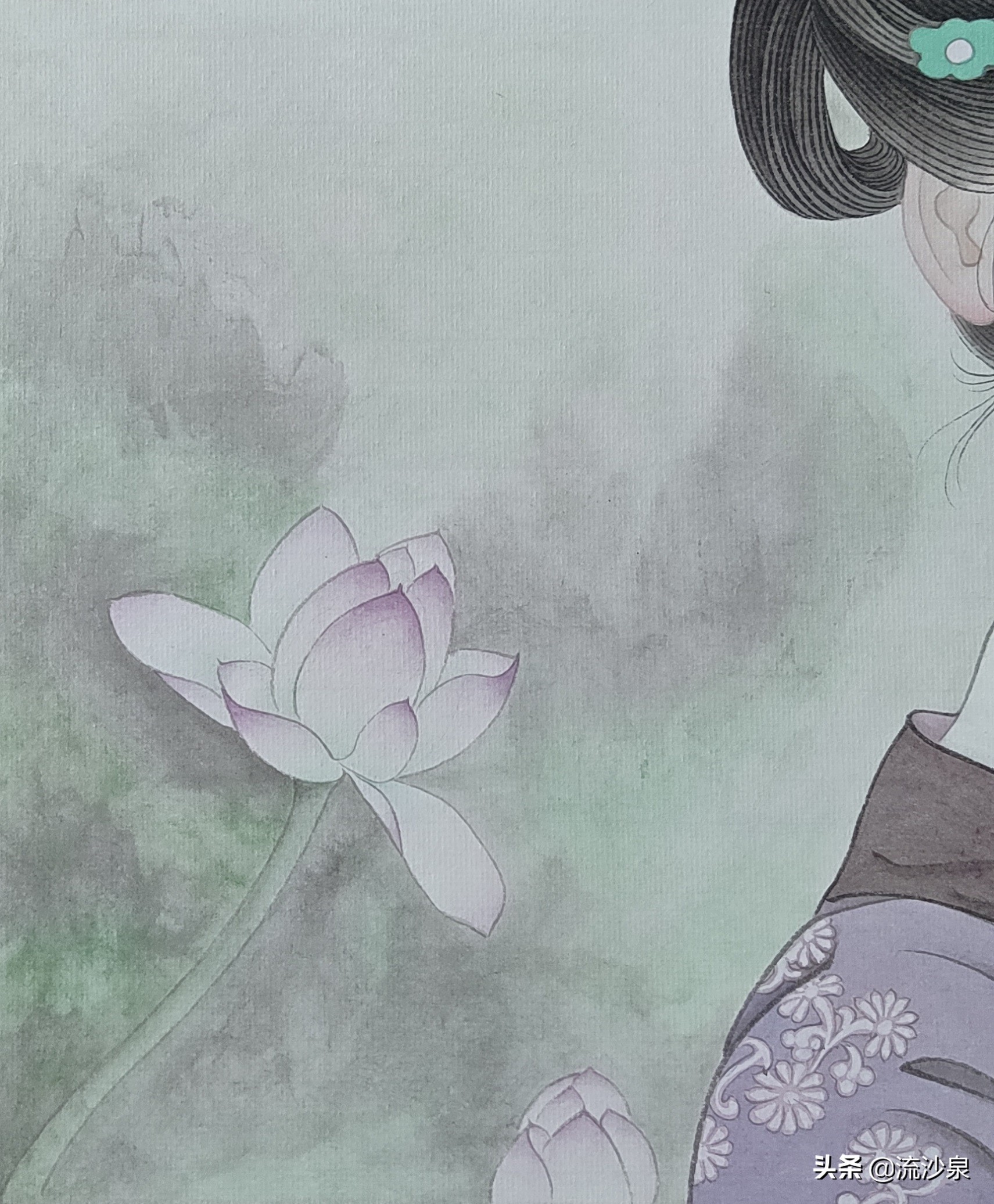 工笔荷花染色步骤图解,工笔仕女技法图解