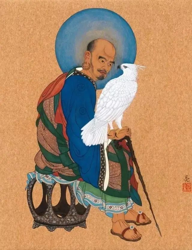 他画的鹰，严谨工致，萧疏威严