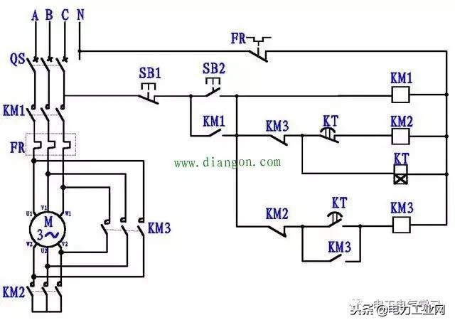 电动机星三角降压启动故障排查,不看电路图接星三角启动实物图