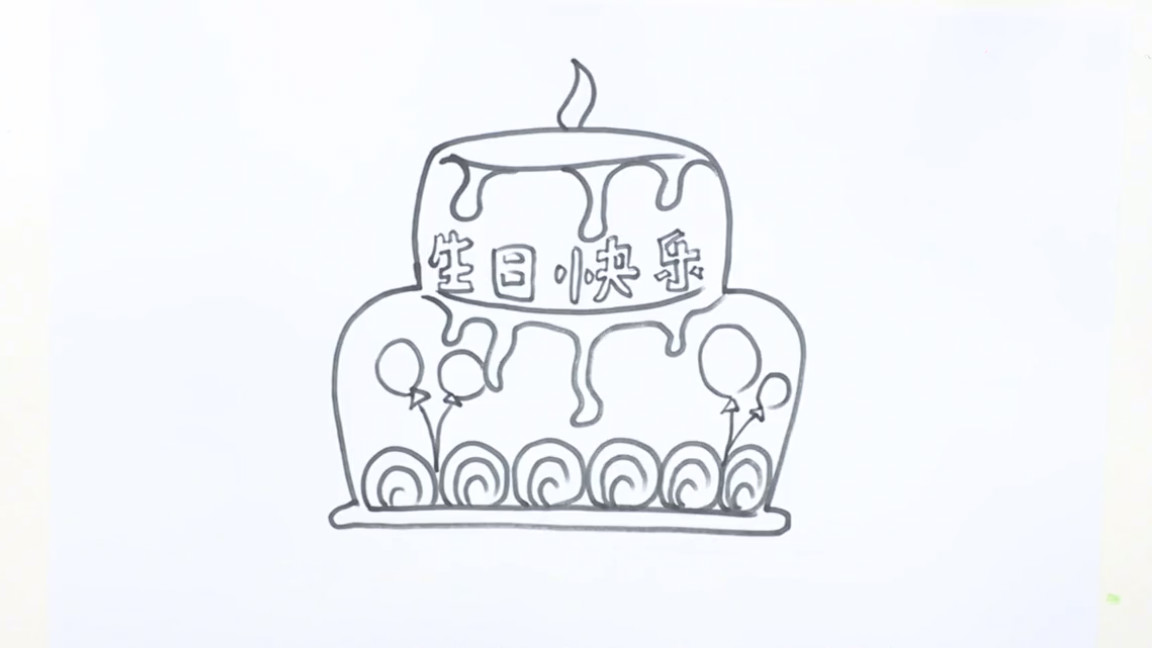 生日贺卡简笔画步骤图,生日贺卡怎么画简笔画