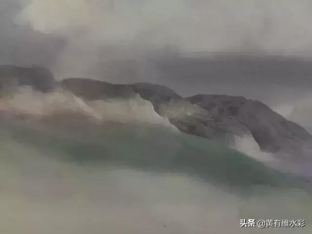 水彩画山风景入门,远山画法入门教程