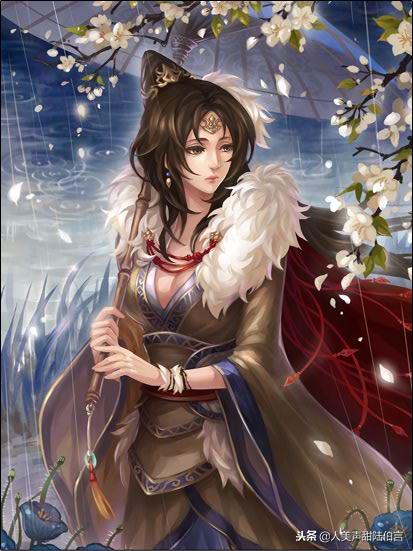 三国杀蔡文姬原画分析,三国杀蔡文姬皮肤泪捻琵琶