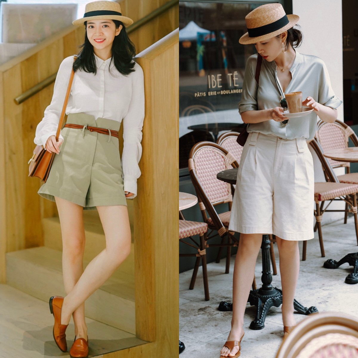 三木军绿色衬衫穿搭,三木衬衫烟管裤