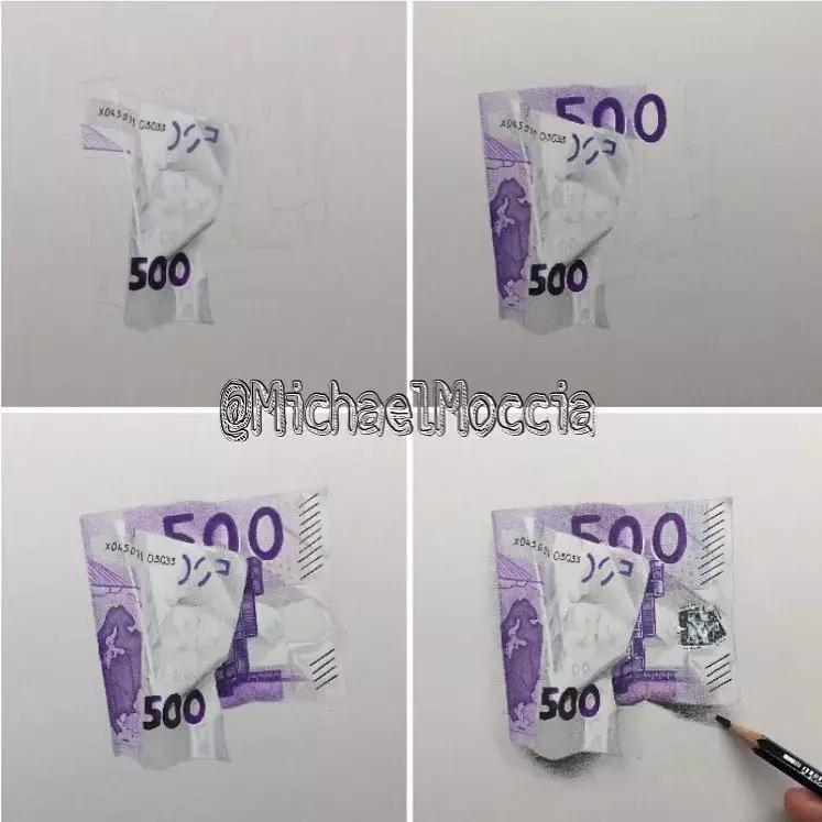 学渣购物小票画画,97年画画天才